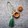 Keychains Lanyards Home>Product Center>Chinese Traditional Wealth>Baoxiang Flower Hollow Open Box Design>Green Sandalwood Hanging Rope Q240429