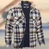 men's Jackets designer Coats Men's jacket new long sleeved lapel plaid thickened shirt men's jacket men's Outerwear