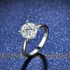 Band Rings Classic 1 VVS Diamond Mosonite Ring Fade Never Fade Original PT950 Platinum Womens Eternal Wedding Jewelry Q240429