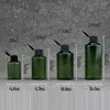 Botellas de almacenamiento 50 ml 100ml 150ml 200ml botella de mascotas verde vacío con tapa de gota jabón líquido cosmético recargable gel de ducha subbottling