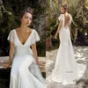 Najnowsze seksowne niesamowite szczupłe sukienki syreny V Szyjka Krótkie rękawowe cekinowe sukienki ślubne ślubne suknie ślubne Vestidos de Noiva 0430
