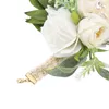 Dekorativa blommor handled corsages för bröllopsbrudblommor vita rosor och gröna blad prom party firande