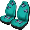 Couvre les couvre-autocytans Turquoise Ensemble avec des papillons brillants violets et bleus ajustement universel pour la plupart des sièges sets protecteurs girly