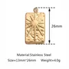 Charms 3pcs / lot Rectangle en acier inoxydable Pendants Sun pour le bracelet Décoration de la décoration