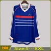 1998 Franse shirt retro jersey 1982 84 86 88 90 Zidane Classic Vintage Soccer Jerseys Maillot de foot Mbappe Rezeguet Desailly Henry Platini Men Home Kids Kit voetbal