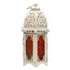 Porte-traits de bougeoirs Accueil Facile à utiliser Lantern Lampe légère de style marocain de style en fer en verre décoration Installer Indoor creux