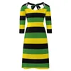 Robes décontractées Jamaica Flag Robe Sumy Sexy Black Yellow Green Stripes Elegant Womens Aesthetic Overs Dizedized Birthday Gift