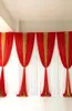 Decoração de festa Design de cortina branca Red Ice Ice Silk Gold Drape Cenardrop Wedding Birthday2874664