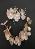 Slbridal handgjorda barock kopparblomma pärlor bröllop hårtillbehör brud pannband hårklipp Barrettes Set Women Jewelry J0111558456