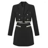 Work Dresses Style Black Formal Business 2 Pieces Outfit Suits Ladies Mujer Women Tops Coat Blazer Suit And Mini Skirt Short Set Commute