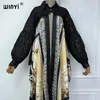 Robes décontractées winyi manteau long pour femmes africain en dentelle en dente