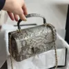 Tote handtas python patroon handheld ketting tas schoudertas elegante crossbody tas avond banket diamant patroon vierkante tas