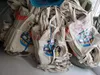 Sacolas de compras 100pcs personalizadas 35cm 40cm Bag de algodão Cotton Women Casual Nature Canvas ombro sem zíper