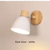 Wall Lamp Wooden Nordic Modern 6 Colours Rechargeable Lights Indoor Home Living Room Bedside E27 Sconce
