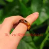 Cluster Rings Natural Jade Stone Ring Chinese Tiger Eye Jadeite Amulet Fashion Charm Jewelry Hand Carved Crafts Gifts For Women Men