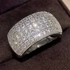 Band Rings Exquisite Womens Ring 925 SterlSilver Super Shiny Half Ring Zircon Finger Ring Women Promise Love Wedding Jewelry J240429