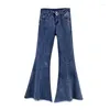 Jeans femminile gemutlich su dimensioni donne pantaloni bagliori di denim snello gamba larga da donna pantaloni da donna 38 40