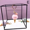 Keychains Lanyards Nieuwe Ice Cream Keychain Heren pluche en donzige sleutelhanger ring hanger Keyholder Charm Pack sieraden geschenken Q240429