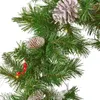 装飾的な花フット人工混合鉛クリスマスガーランドフロストブランチレッドベリーと松ぼっくりグリーン/クリアミニWRE