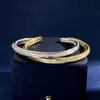 最高品質925シルバーメッキツイストブレスレットaaa zircon concave styling c shape bangle for womans fashion Jewelry 240424