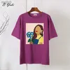 T-shirt pour femmes Blesyuki personnage esthétique T-shirt imprimé Femme Summer Nouveau Harajuku Coton doux T-shirt Womens Kawaii Vintage O-Neck TOPWX