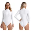 Da bagno da bagno femminile balletto da ballo figura da pattinaggio body ginnastico costume performance costume solido a maniche lunghe maniche lunghe