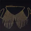 Accesorios de vestuario Arnés de maldito Drinestone Tassel Brail Cadena de clubes nocturnos Festival Hollow Festival Tops Crystal Sexy Body Jewelry for Women