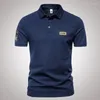 Polos masculins mâle avec collier Tee Alphabet Tops broderie Polo