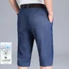 Mens Ultra-thin Lyocell Denim Shorts Summer Classic Fashion Straight Shorts Business Casual Short Jeans Male 240430