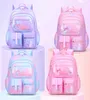 Gradient Girl Children Backpack School Tas Tack Pack Pink Pink For Kid Child Teenage Schoolbag Primary Kawaii Leuke waterdichte Little 240429