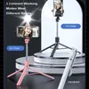 Selfie Monopods 1,75 m långväga Bluetooth Wireless Selfie Stick Real-Time Broadcast Streaming Stand Fällbar Fill Light Lämplig för smartphones WX