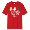 Camisetas masculinas Eu era normal thr gatos atrás imprime homens camiseta moda moda casual tshirts harajuku tsshirt de tamanho grande solto e respirável t roupa y240429