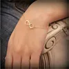 Catena semplice Bracciale a sfioro in argento d'argento dorato per donne numero 8 fascino braccialetti braccialetti alla moda insolita festa di gioielli amante