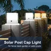 Solar Post Lights Outdoor Garden Fence Fent Lampy kolumnowe Wodoodporna zasilana słoneczni Latarnia Kolumna Light do wystroju domu 240419