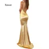 Casual Dresses Fashion Silk V Neck Womens Long Mermaid Dress Maxi Trumpet V-Neck Backless Halter Evening Party Fishtail Clothes Bodycon