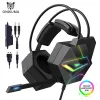 Hörlurar/headset Onikuma X20 Dynamic RGB Gaming Headset med MIC Overear Headphones 7.1 Surround Sound Wired Earpone för PC PS4 Laptop Tablet