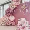 Macaron Butterfly Balon Garland Arch Zestaw urodzinowy Dekor urodzin Kids Shower Girl LaTex Ballon Sain Party Wedding Party 240429