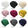 Banie / Caps de crâne 2022 Fashion Nouveau 9 couleurs Femmes Femmes Hiver Chattes tricotés Chautes en satin Câble doublé en tricot et bonnet
