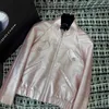 Veste pour femmes de la créatrice de luxe 2024 Début de printemps Nouveau manteau de veste courte rose polyvalent décontracté.