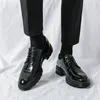 Casual Shoes Classic Men's Dress Slip On Pu Leather Men Plus Size Point Toe Toe Business 2024 Man Formal for Wedding