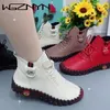 Casual schoenen vrouwen herfst loafers vat omhoog sneakers flats vaste zachte bodem laarzen lederen high-top sneaker vrouw 2024