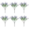 Decorative Flowers 6 Pcs Artificial Lavender DIY Fake Decor Plants Table Centerpieces Wedding Simulation Outdoors False Elegant