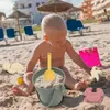 Sandspiele Wasser Spaß Kinder Silikon Beach Spielzeugschaufel Ozean Outdoor Eltern-Kind-Kinder-Strand Tragbarer Strandschale Langlebiger Sandgraben und Aufbewahrungswerkzeug D240429