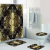 Geometrisk grekisk nyckel slingrande mandala mönster duschdraperi och mattas uppsättning abstrakt geometriska badrumsmattor mattor toalettdekor matta 240429