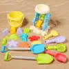 Zand speel water leuk strand speelgoed voor kinderen schattige sandbox speelgoed 19pcs cartoon oceaan thema zand schimmels zomer speelgoed toy hark schop strand emmer voor outdoor strand d240429