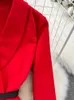 Sukienki swobodne jesienne zimowe biuro dama czerwoną syrenę sukienkę elegancką kołnierz z długim rękawem ol talia ol vestidos żeńska szlafrok midi