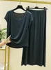 Рабочие платья модальный ватный ватный набор для женщин весна лето Большой размер свободный футболка с коротким рукавом доме
