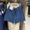 Femmes designer Vêtements Classic Denim Shorts Femmes Summer Blue Washed Cotton Denim Shorts élastiques et Shorts décontractés en denim en vrac pour femmes