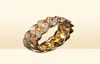 Men039s pierścień Hip Hop punk pierścień kubański łańcuch linków 8 mm cyrkonplated prawdziwy złoty trend Men039s Pierścień Nowy ly0983551202