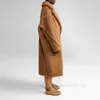 Elegant Fashion Luxury Designer Coat Cashmere Coat Wool Blend Women's Coat Teddy Series Classic Teddy Bear Long Casual Lapel Coat Women's Camel Maxmaras